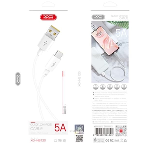 XO 5A Type C USB Super Fast Charging & Data Cable - NB120C 3