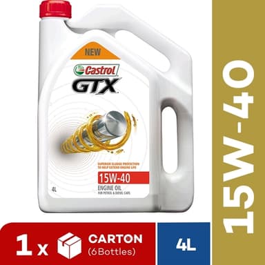 [Carton Packaging] Castrol GTX 15W-40 4L Superior Sludge Protection (6X4L)