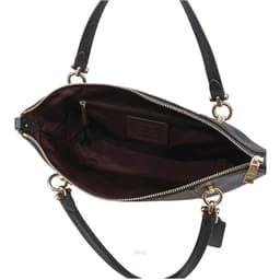 Coach Kacey Satchel In Blocked Signature Canvas - Dark Brown 4