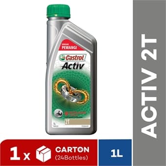 [Carton Packaging] Castrol Activ 2T FC (Fragrance) Dengan Pewangi 1L Engine Oil (24x1L)