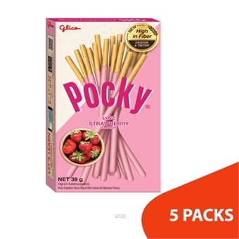 Glico Pocky Strawberry 38gm x 5packs