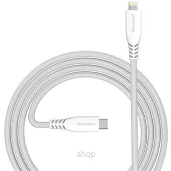 Tronsmart LCC06 Double Braided Nylon 4FT USB-C to Lightning Cable - White