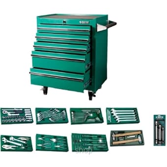 Sata 140pc 5 Drawer Tools Cabinet Set For Car and Bike - 95121P-5
