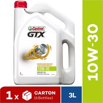 [Carton Packaging] Castrol GTX 10W-30 for Petrol and Diesel Vehicles (6X3L)