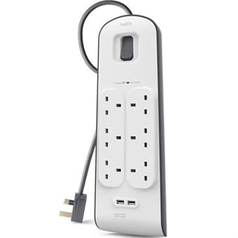 Belkin 6 Way Surge+2.4A USB Protector 2M - BSV604sa2M