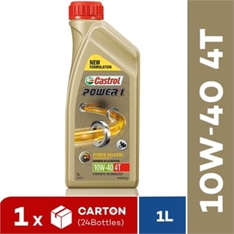 [Carton Packaging] Castrol POWER1 4T 10W-40 Synthetic Technology for Bikes (24X1L)