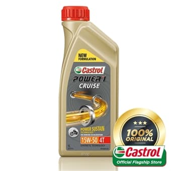 [Carton Packaging] Castrol POWER1 Cruise 4T 15W-50 Synthetic Technology for Bikes (6X1L)