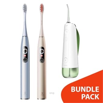 [Bundle] Oclean The Complete Cleaning - X Pro Digital Electric Toothbrush+W10 Oral Irrigator(Green) Complimentary Gum Care Brush Head W02 (2pcs/pack)