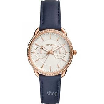 Fossil Women Tailor Multifunction Navy Leather Watch - ES4394