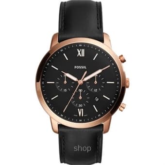 Fossil Men Neutra Chronograph Black Leather Watch - FS5381