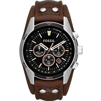 Fossil Men's Coachman Chronograph Brown Leather Strap Watch - CH2891